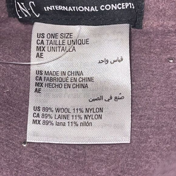 NWT INC International Concepts faux pearl mauve beret - Picture 10 of 10